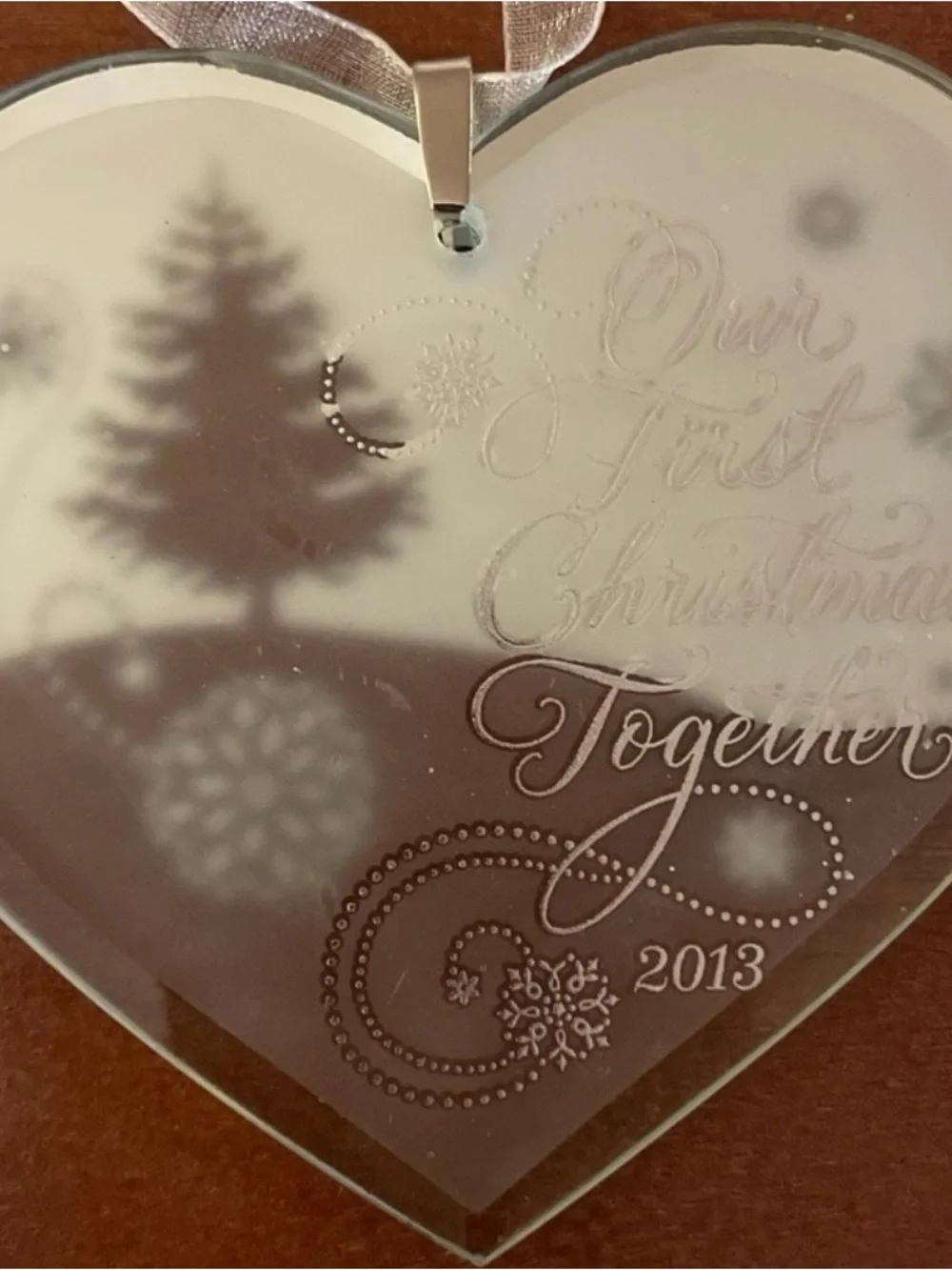 Hallmark Keepsake Christmas Ornament First Christmas Together 2013 Glass Heart